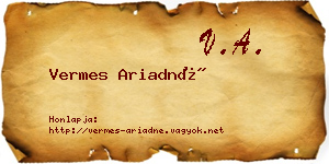Vermes Ariadné névjegykártya